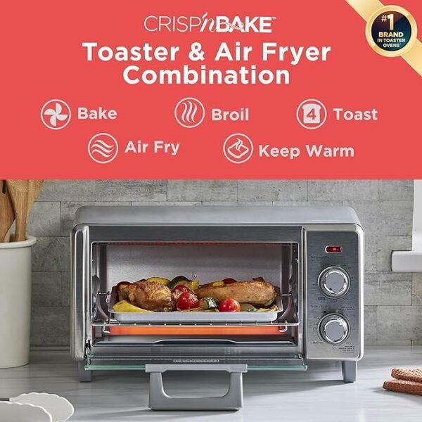 BLACK DECKER 4-Slice Bake Air Fry Toaster Oven - Image 5