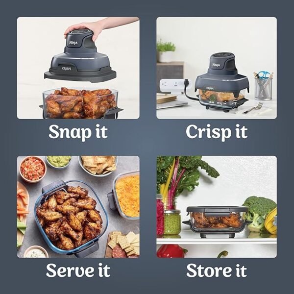 Ninja Crispi 4-in-1 Portable Glass Air Fryer - Image 3